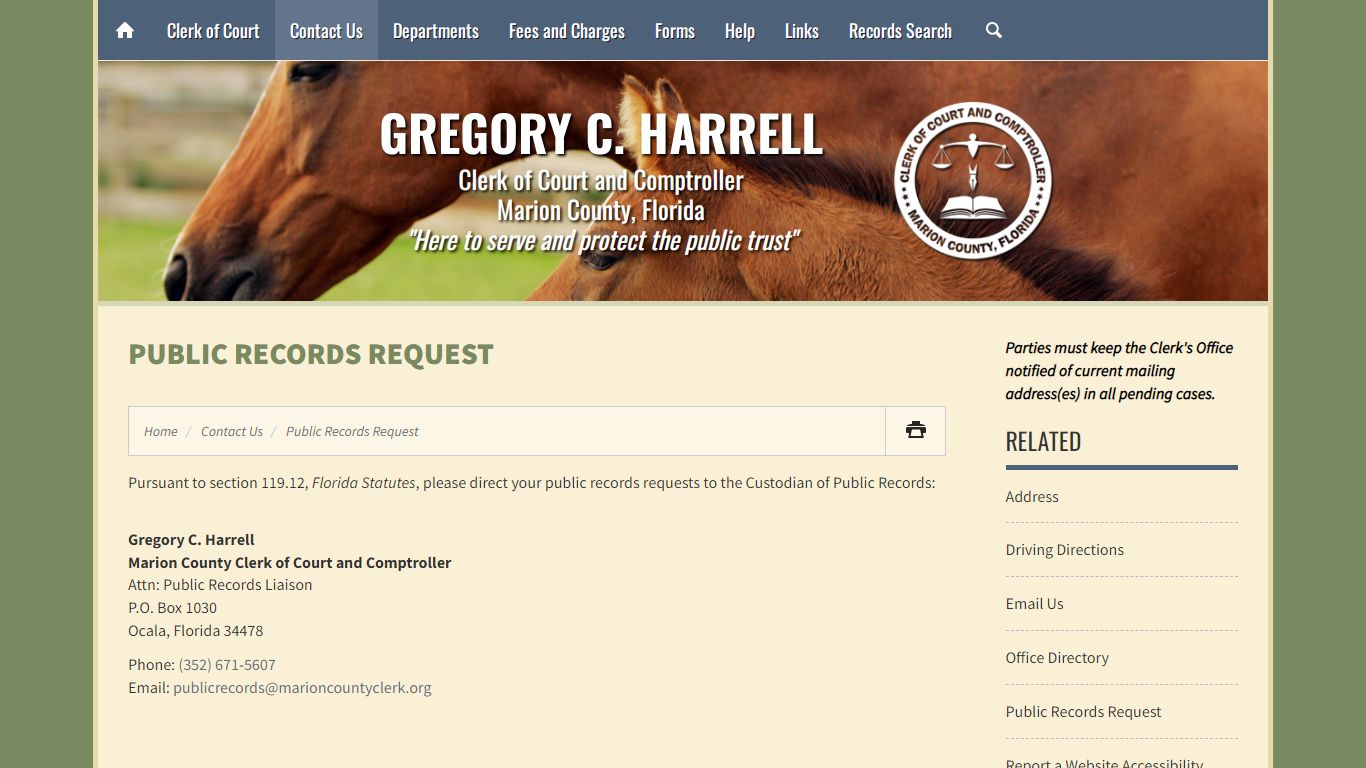 Public Records Request - Marion County Clerk
