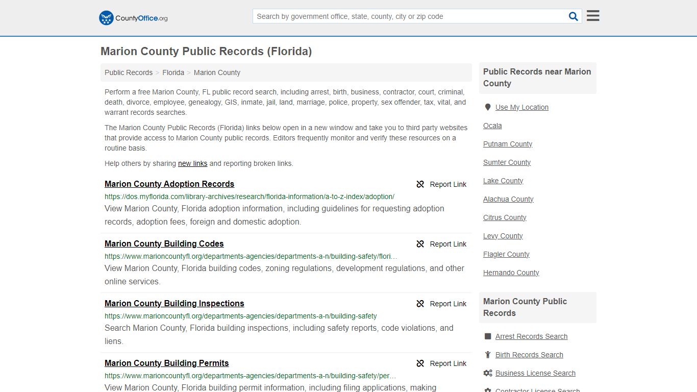 Marion County Public Records (Florida) - County Office